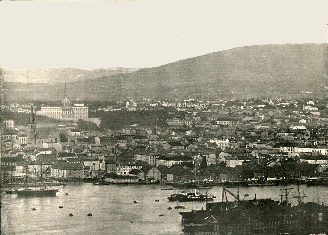 منظر كريستيانيا ، أوسلو ، النرويج ، 1895. بواسطة غير معروف