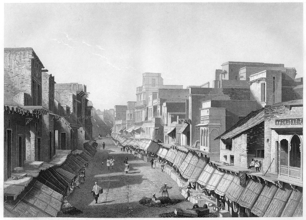 منظر الشارع الرئيسي ، أغرا ، c1860 بواسطة غير معروف