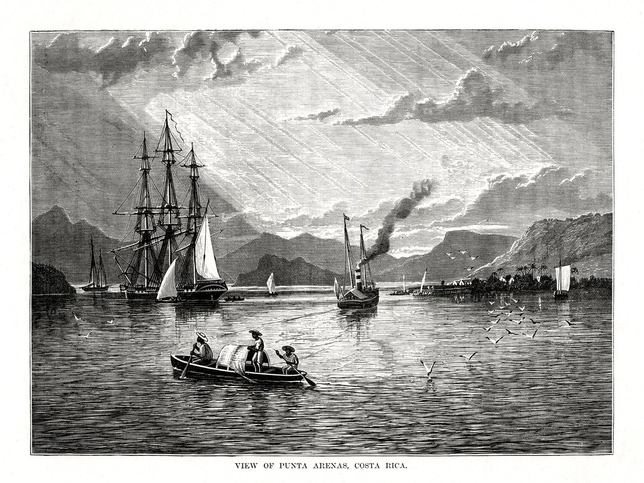 منظر لبونتا أريناس ، كوستاريكا ، 1877 بواسطة غير معروف