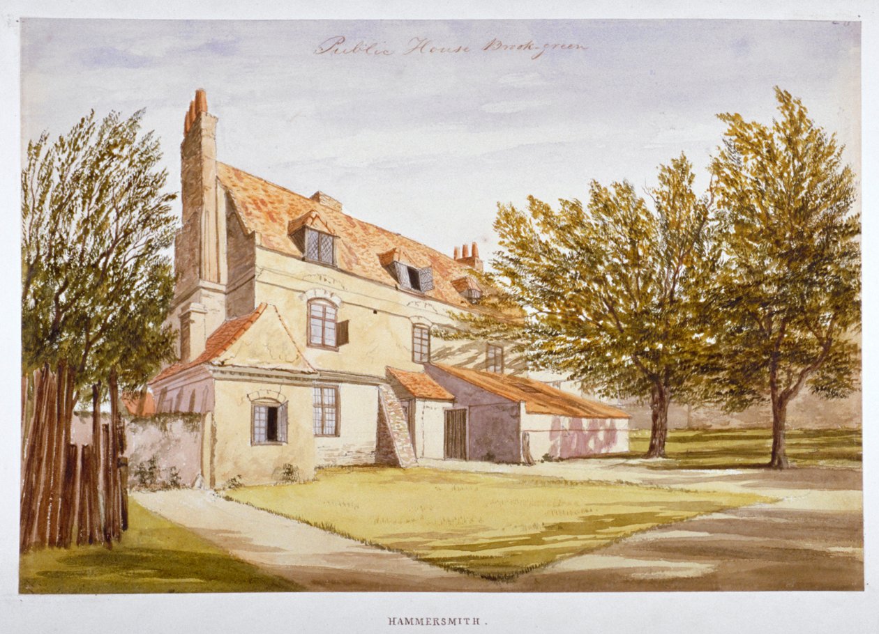 منظر لمنزل عام ، بروك جرين ، هامرسميث ، لندن ، c1820 بواسطة غير معروف