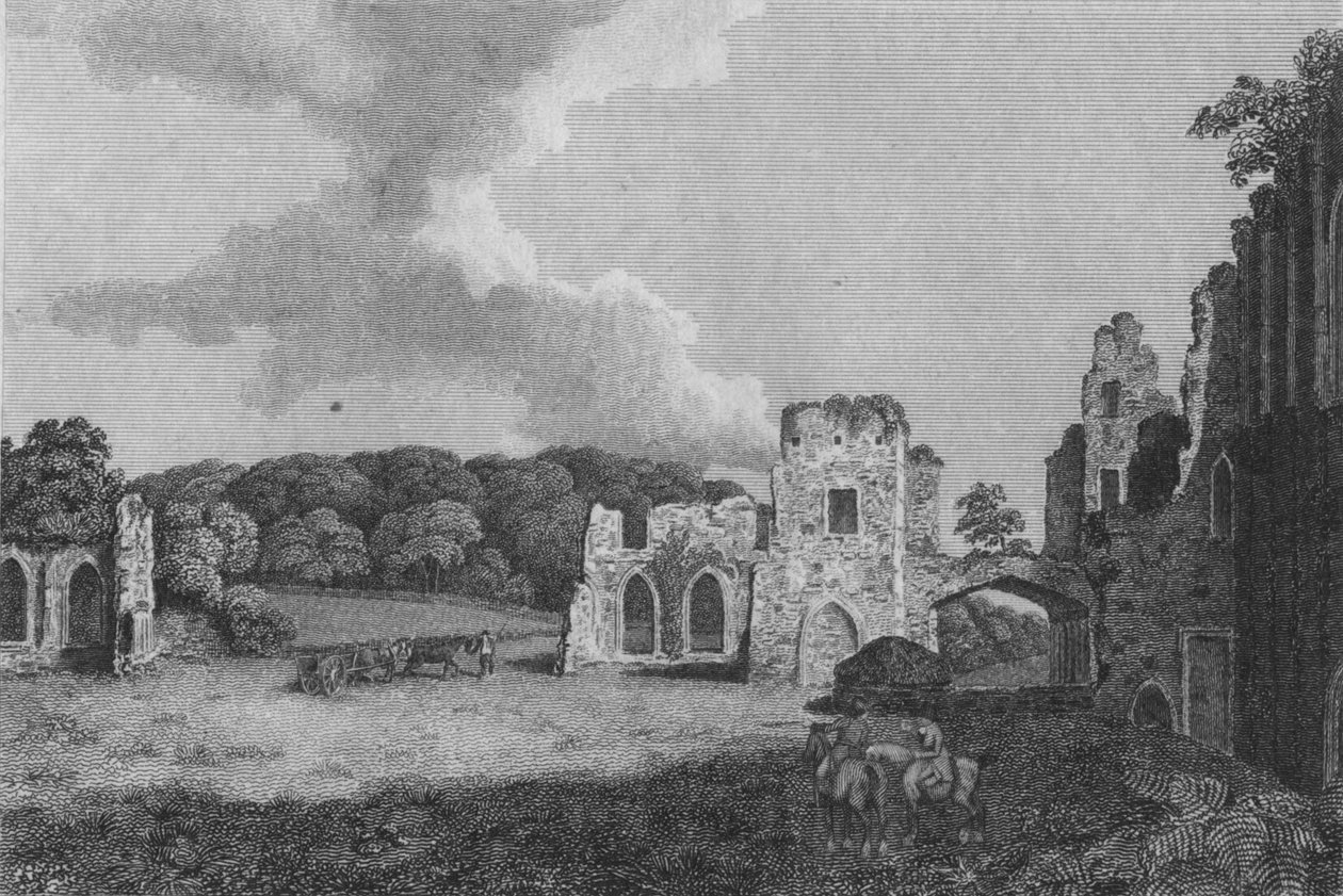 منظر لجزء من أطلال دير القديس أغاثا: بالقرب من إيستبي ، يوركشاير ، 1791 بواسطة غير معروف