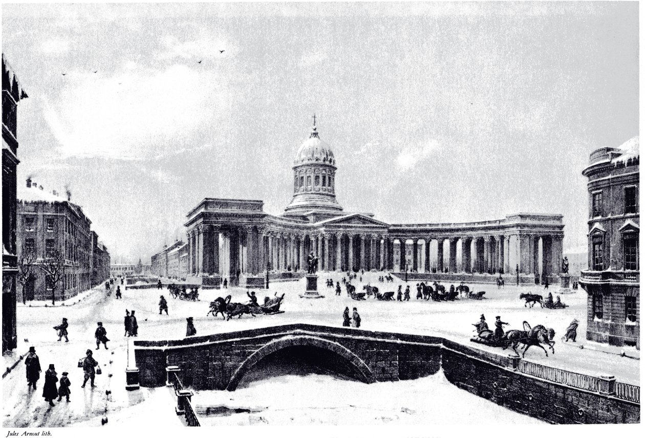 منظر لكاتدرائية كازان في سانت بطرسبرغ ، ج. 1850 بواسطة غير معروف
