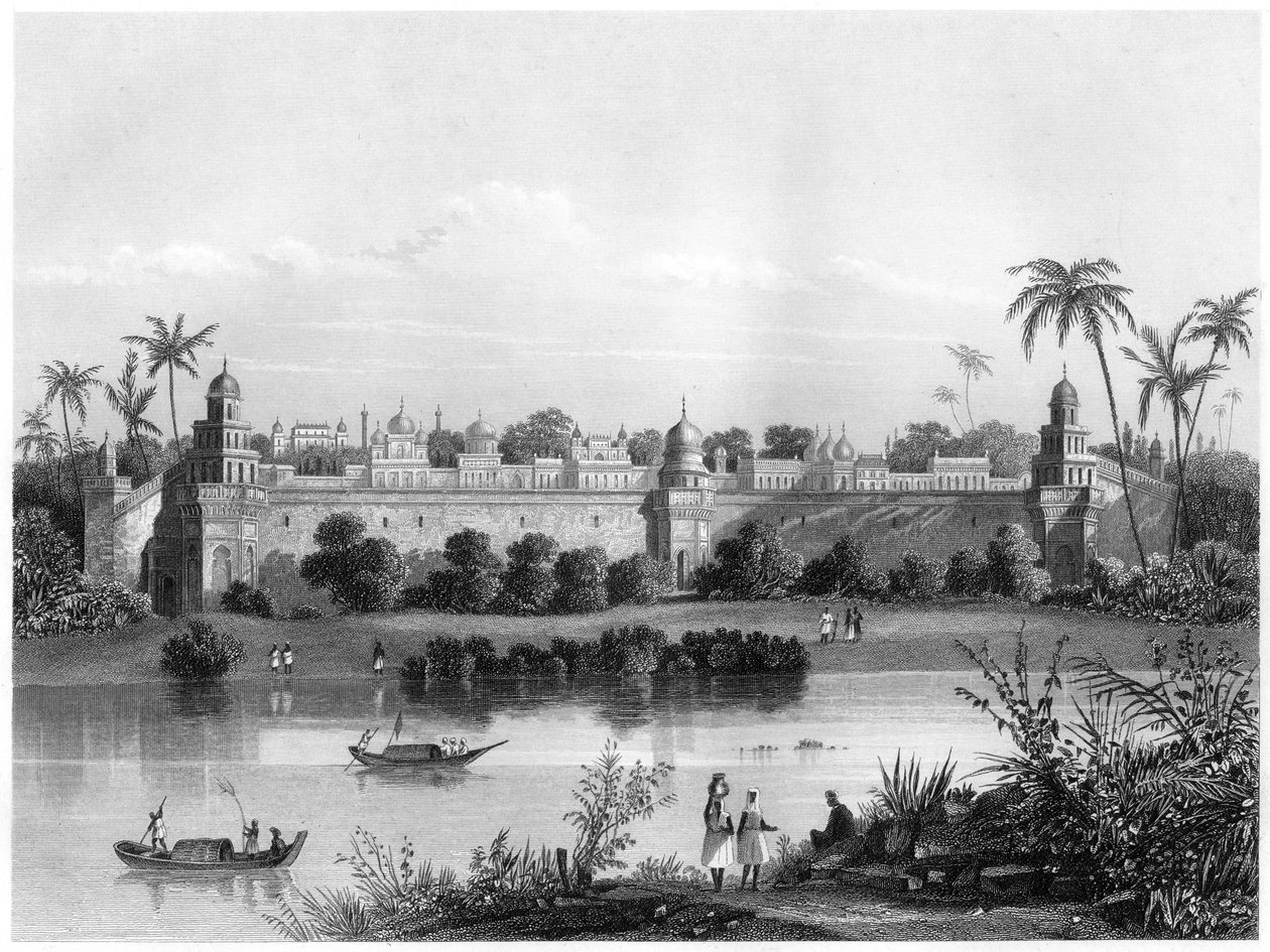 منظر لقصر أجرا ، من النهر ، c1860 بواسطة غير معروف