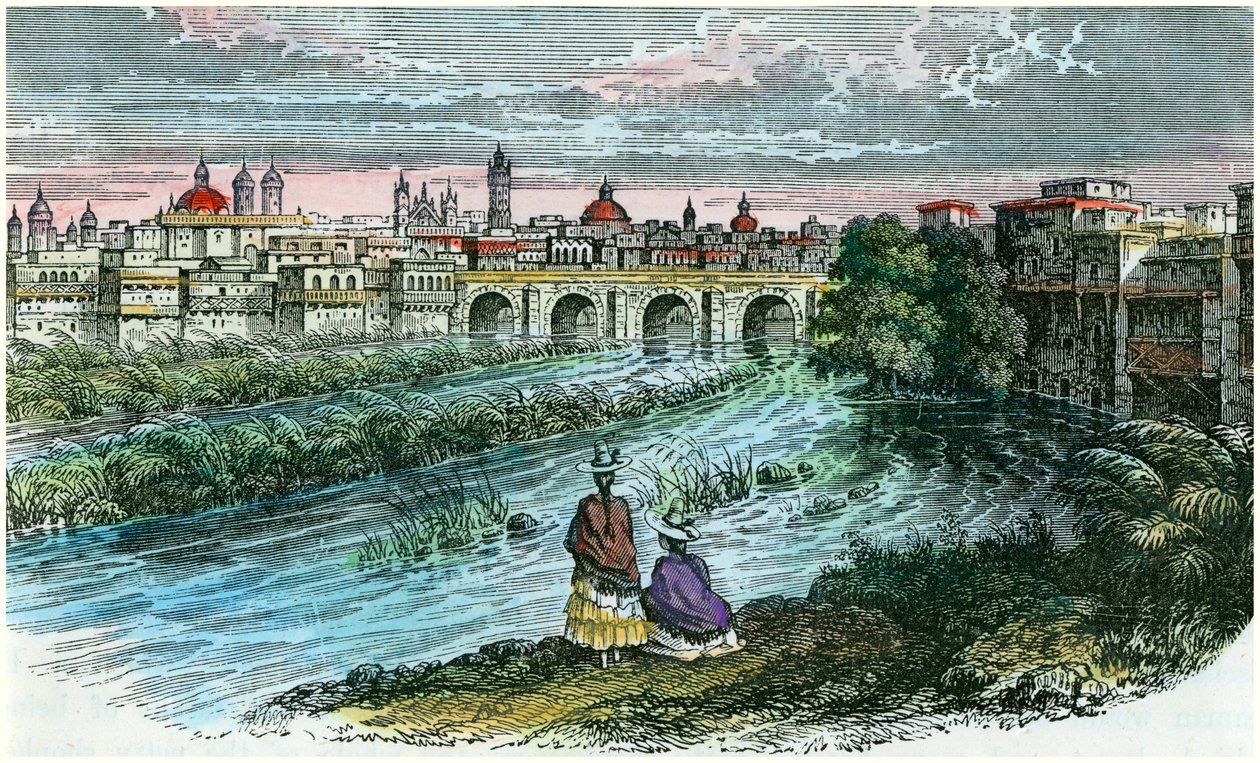 منظر لمدينة ليما ، عاصمة بيرو ، من نهر ريماك ، c1875 بواسطة غير معروف