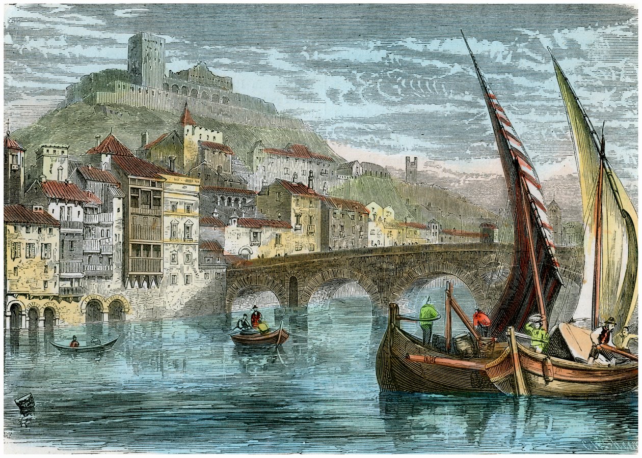 منظر لمدينة فيرونا ، إيطاليا ، c1880 بواسطة غير معروف