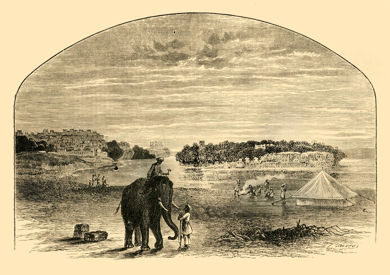 منظر على نهر السند ، 1890. بواسطة غير معروف