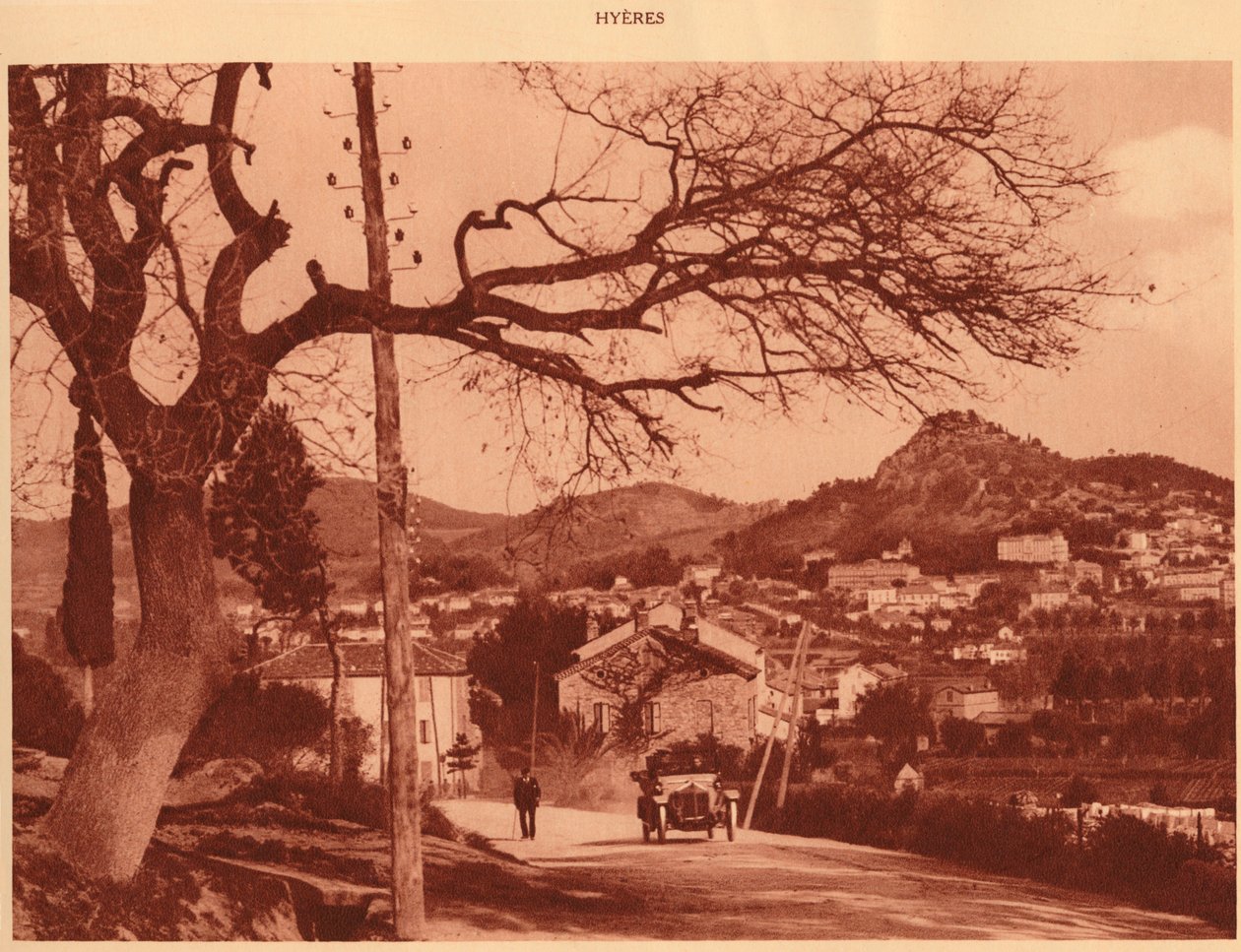 مشهد مأخوذ من Chemin de lHermitage ، Hyeres ، 1930. بواسطة غير معروف