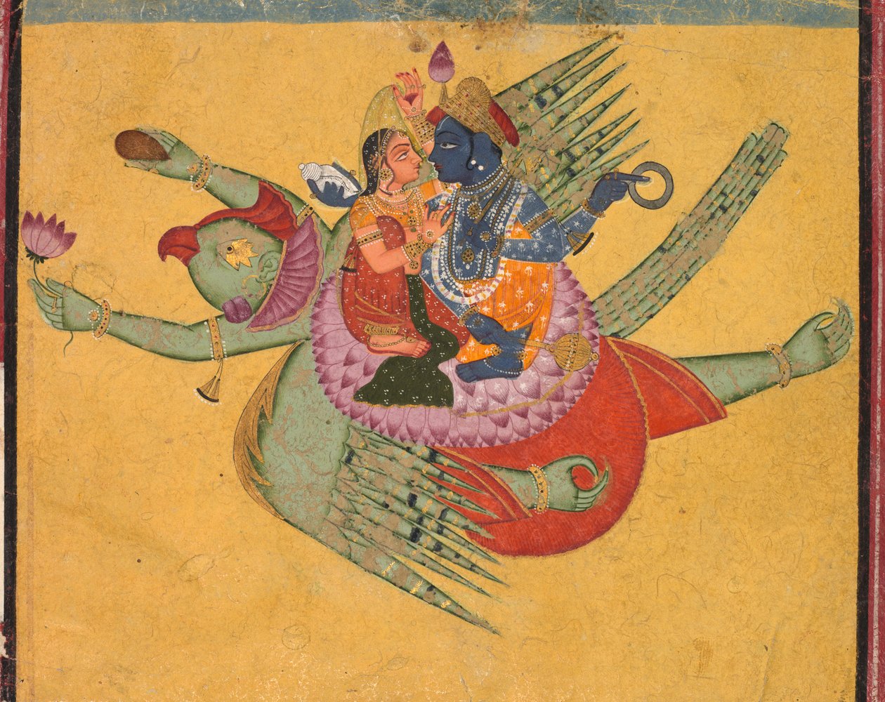 فيشنو ولاكشمي على جارودا ، ج. 1750. بواسطة غير معروف