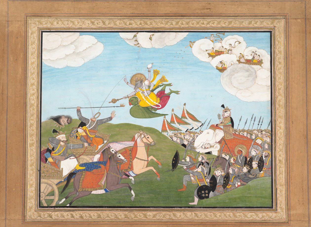 Vishnu مثل Varaha ، The Boar Avatar ، Slays Banasur ، A Demon General ... ، ca.1800. بواسطة غير معروف