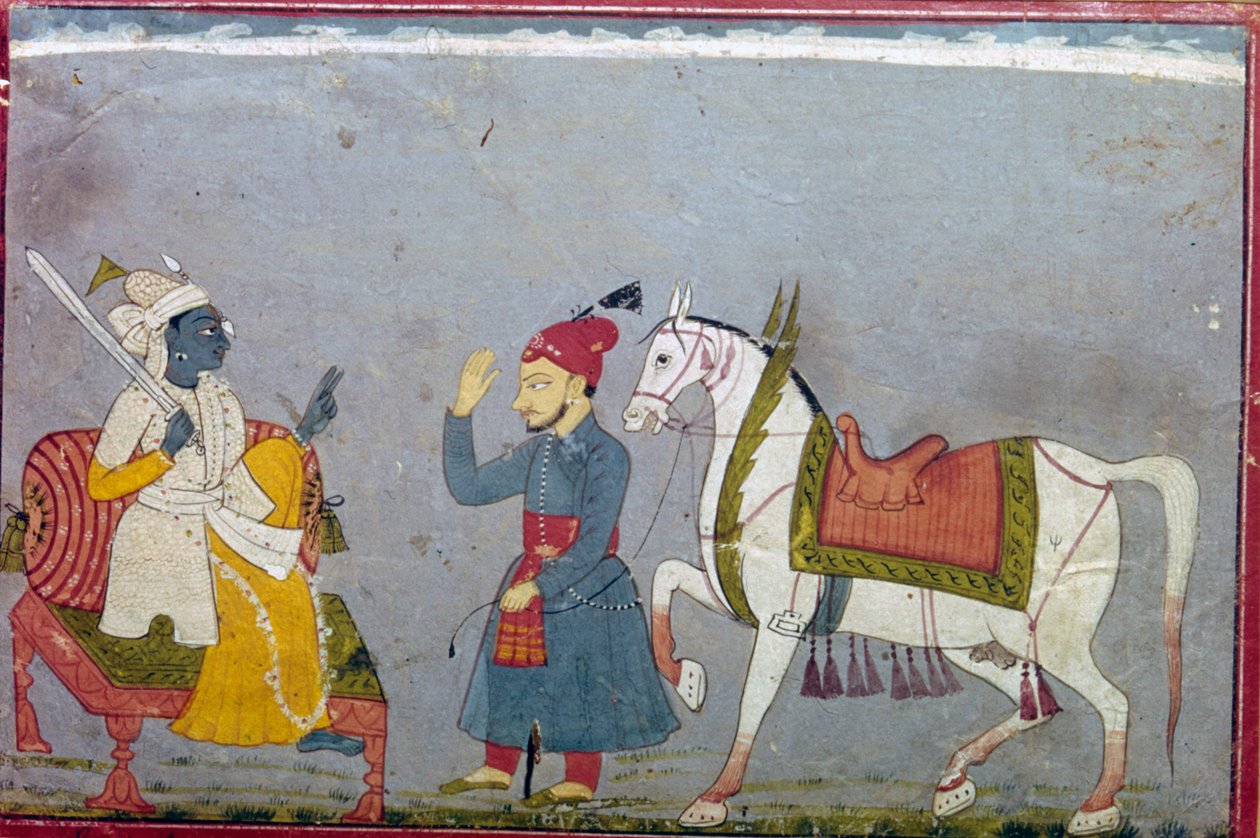 Vishnu في تجسده العاشر كـ White Houre Kalki ، 1710-1720 بواسطة غير معروف