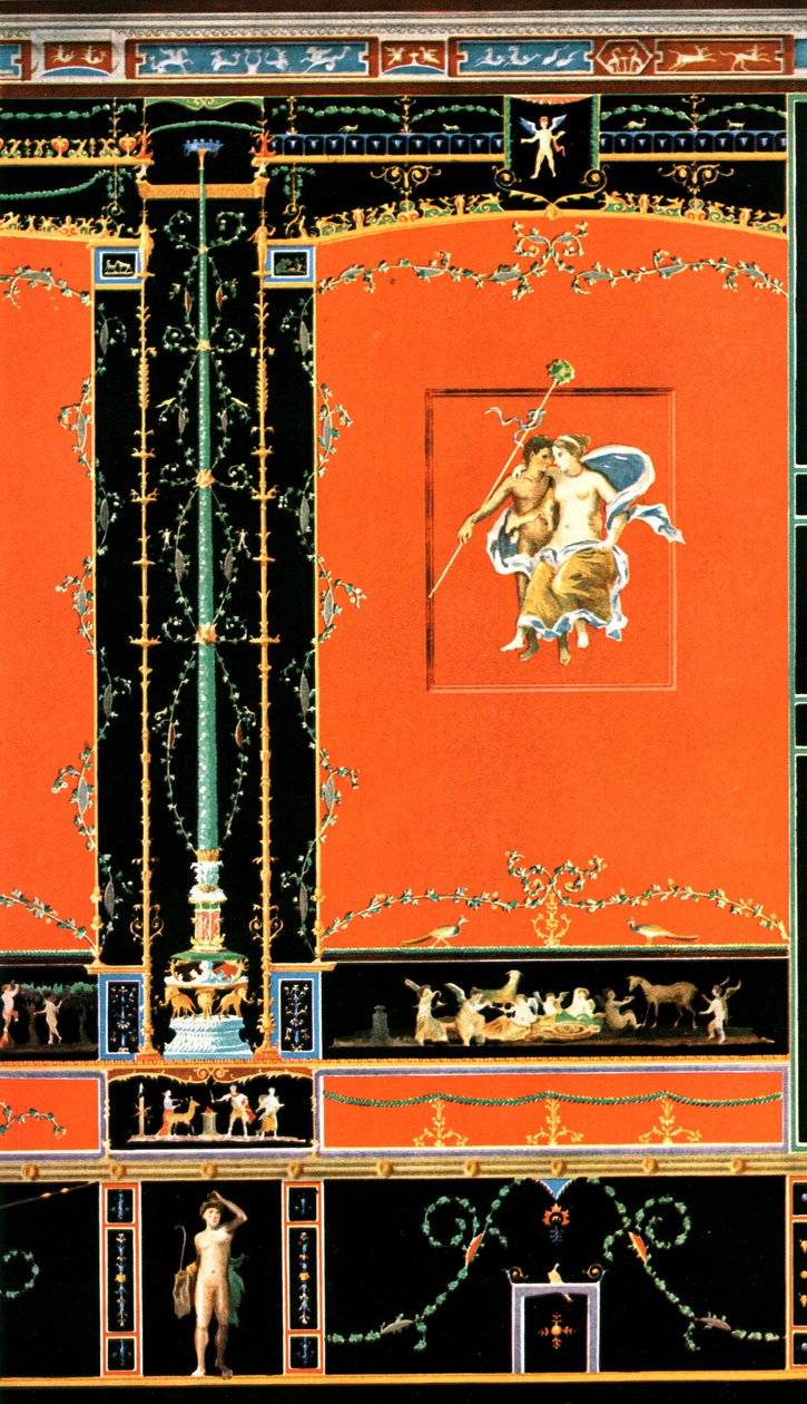 زخرفة الجدار ، بومبي ، إيطاليا ، 1928. بواسطة غير معروف