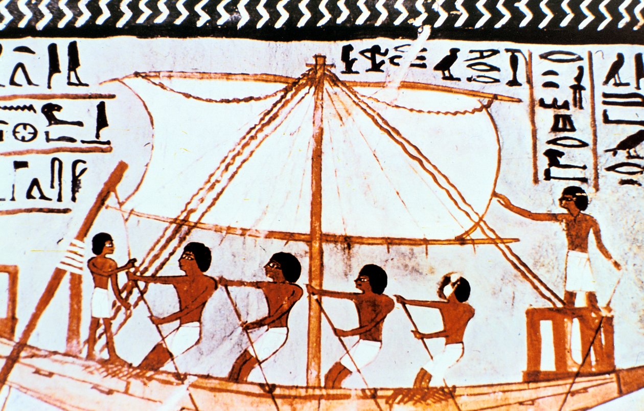 لوحة جدارية من مقبرة سنفر ، أبيدوس ، مصر القديمة ، الأسرة الثامنة عشر ، c1450 قبل الميلاد بواسطة غير معروف