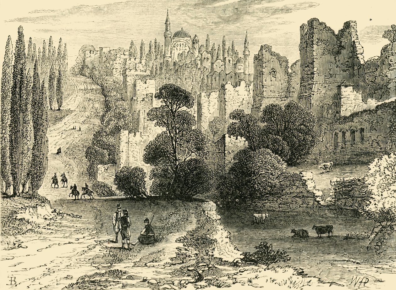 جدران القسطنطينية في القرن السادس عشر ، 1890. بواسطة غير معروف