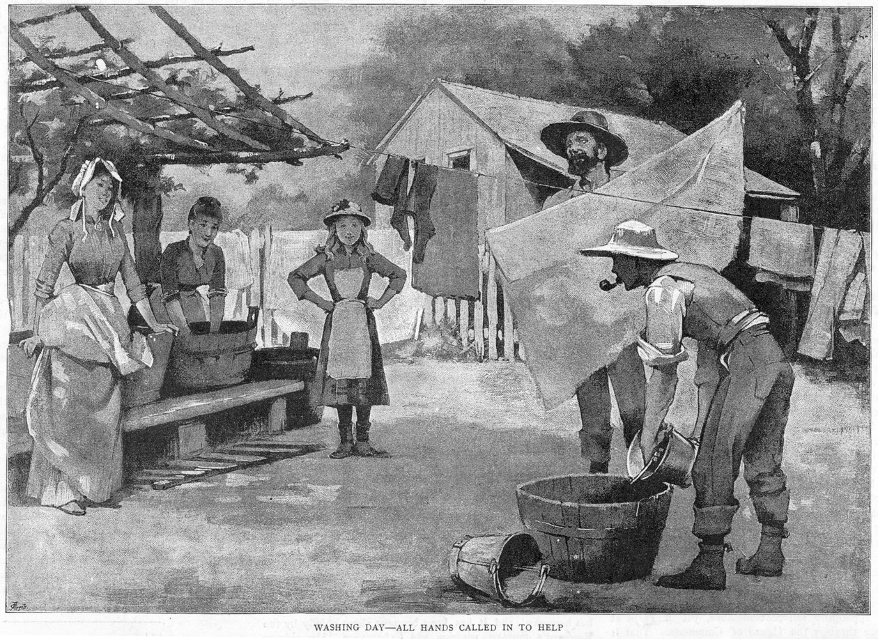 يوم الغسيل - تم استدعاء جميع الأيدي للمساعدة ، 1889 بواسطة غير معروف