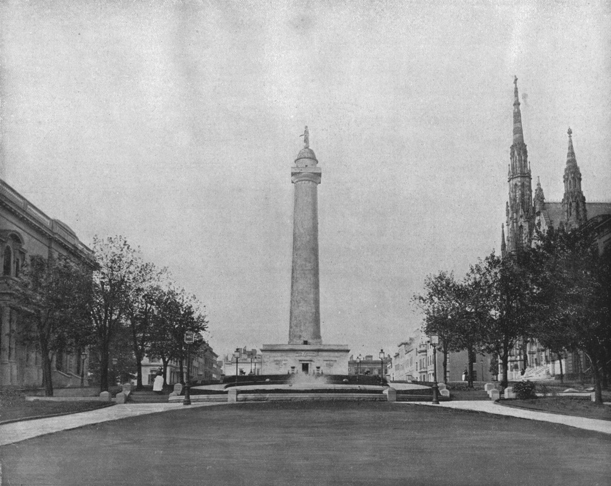 نصب واشنطن ، بالتيمور ، ماريلاند ، الولايات المتحدة الأمريكية ، c1900. بواسطة غير معروف