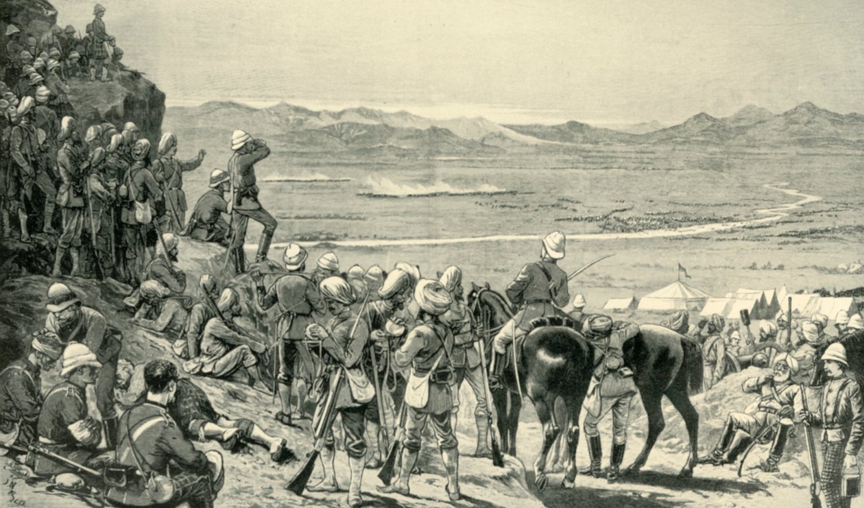 مشاهدة مسار القوات الأفغانية من جبل باب والي ، 1 سبتمبر 1880 ، 1901. بواسطة غير معروف