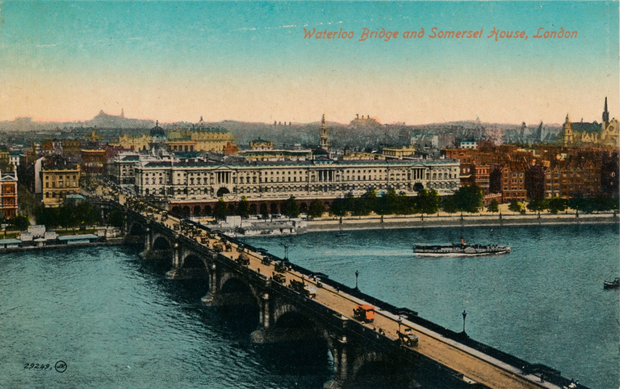 جسر واترلو وسومرست هاوس ، لندن ، c1910. بواسطة غير معروف
