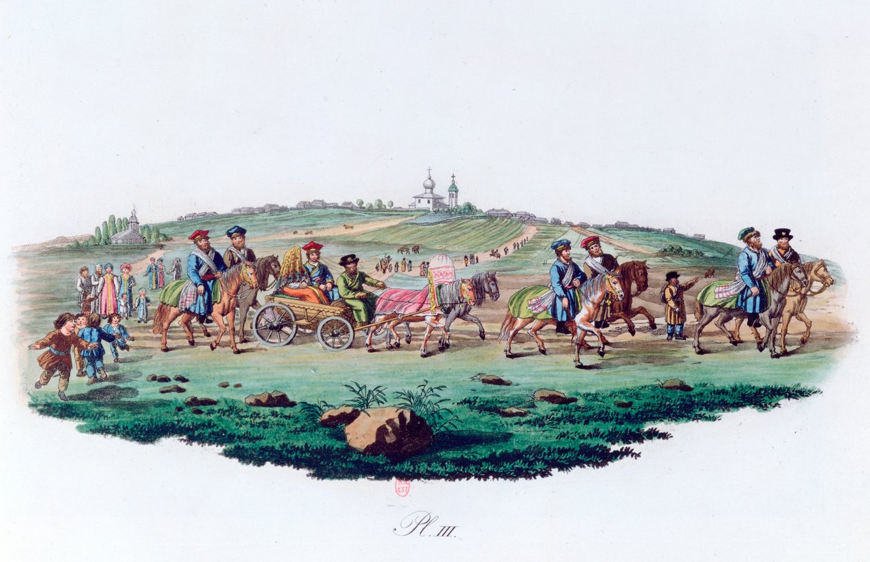 موكب الزفاف ، روسيا ، 1820 بواسطة غير معروف