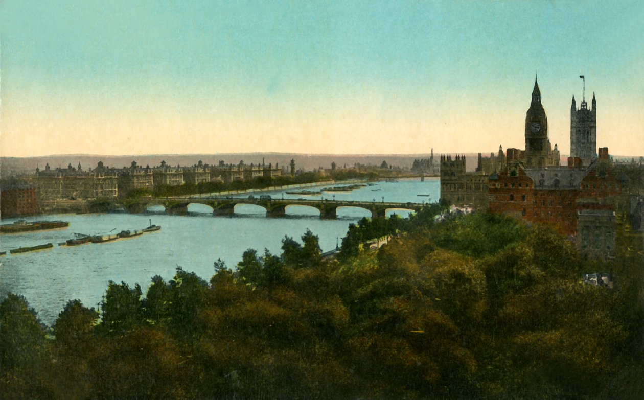 جسر وستمنستر ، لندن ، c1910. بواسطة غير معروف