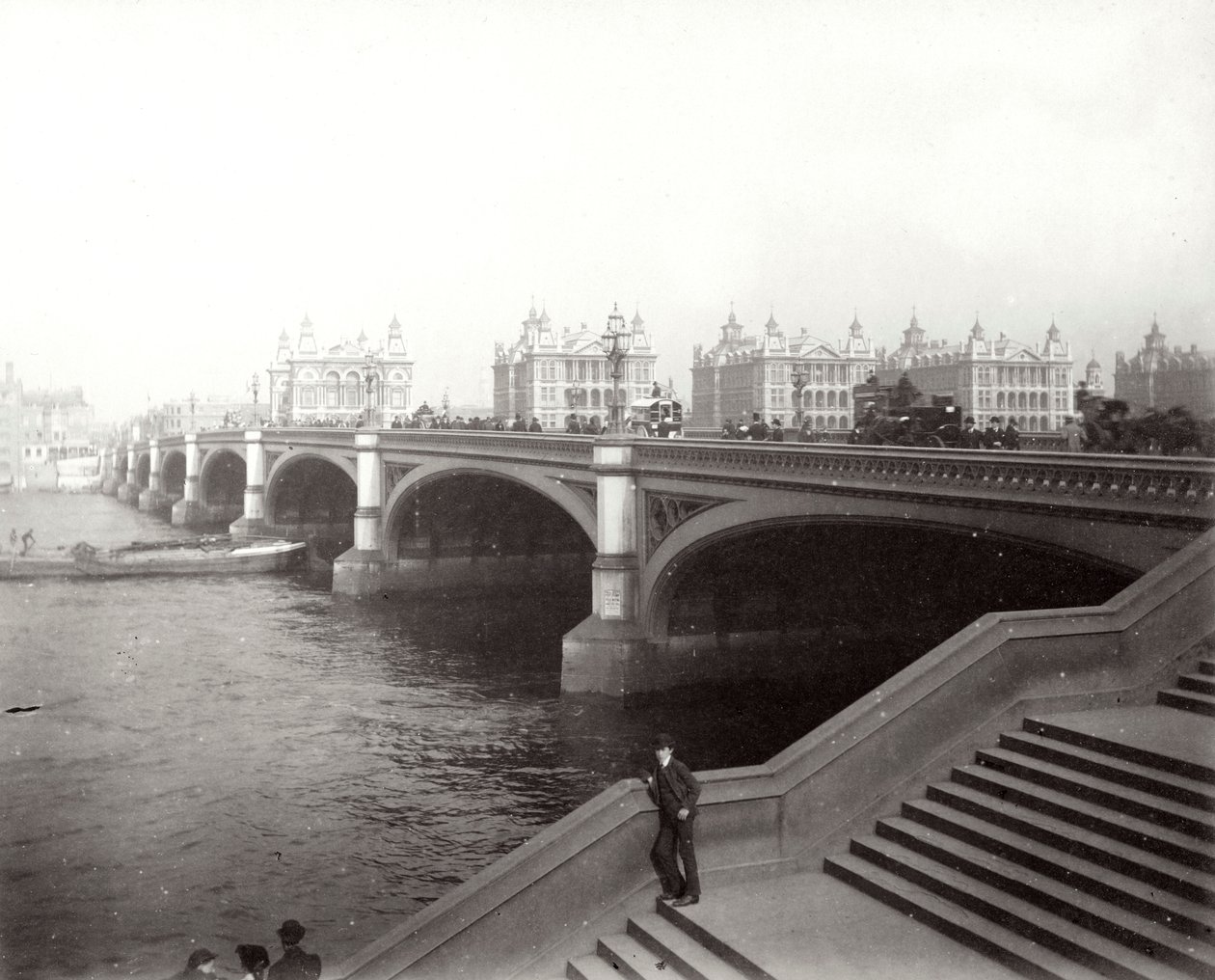 جسر وستمنستر ومستشفى سانت توماس ، لندن ، 1887 بواسطة غير معروف