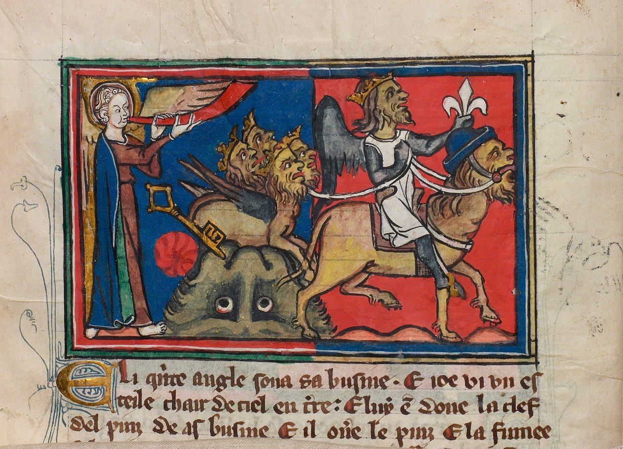 عندما نفخ الملاك الخامس في بوقه ... صورة مصغرة من: Apocalypse de Saint Jean، حوالي 1320. بواسطة غير معروف