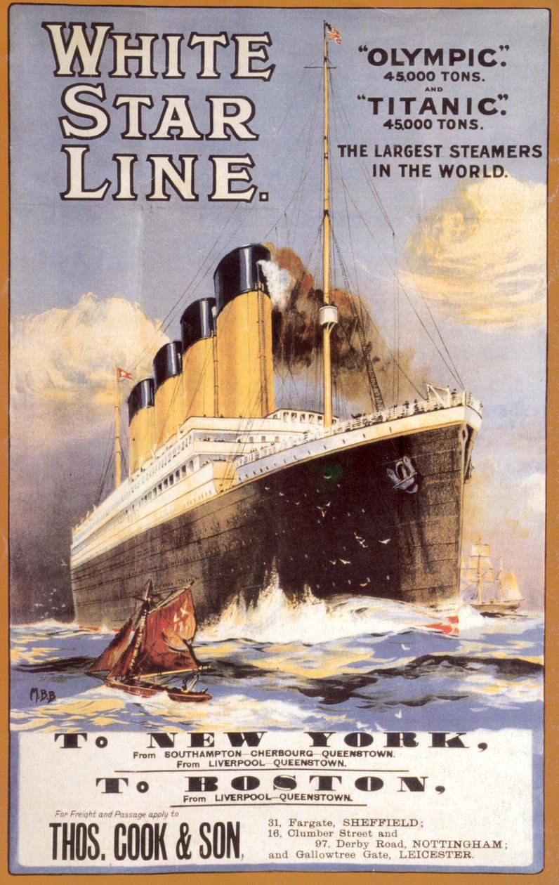 نجم خط الأبيض. تيتانيك وأوليمبيك ، ج. 1911 بواسطة غير معروف