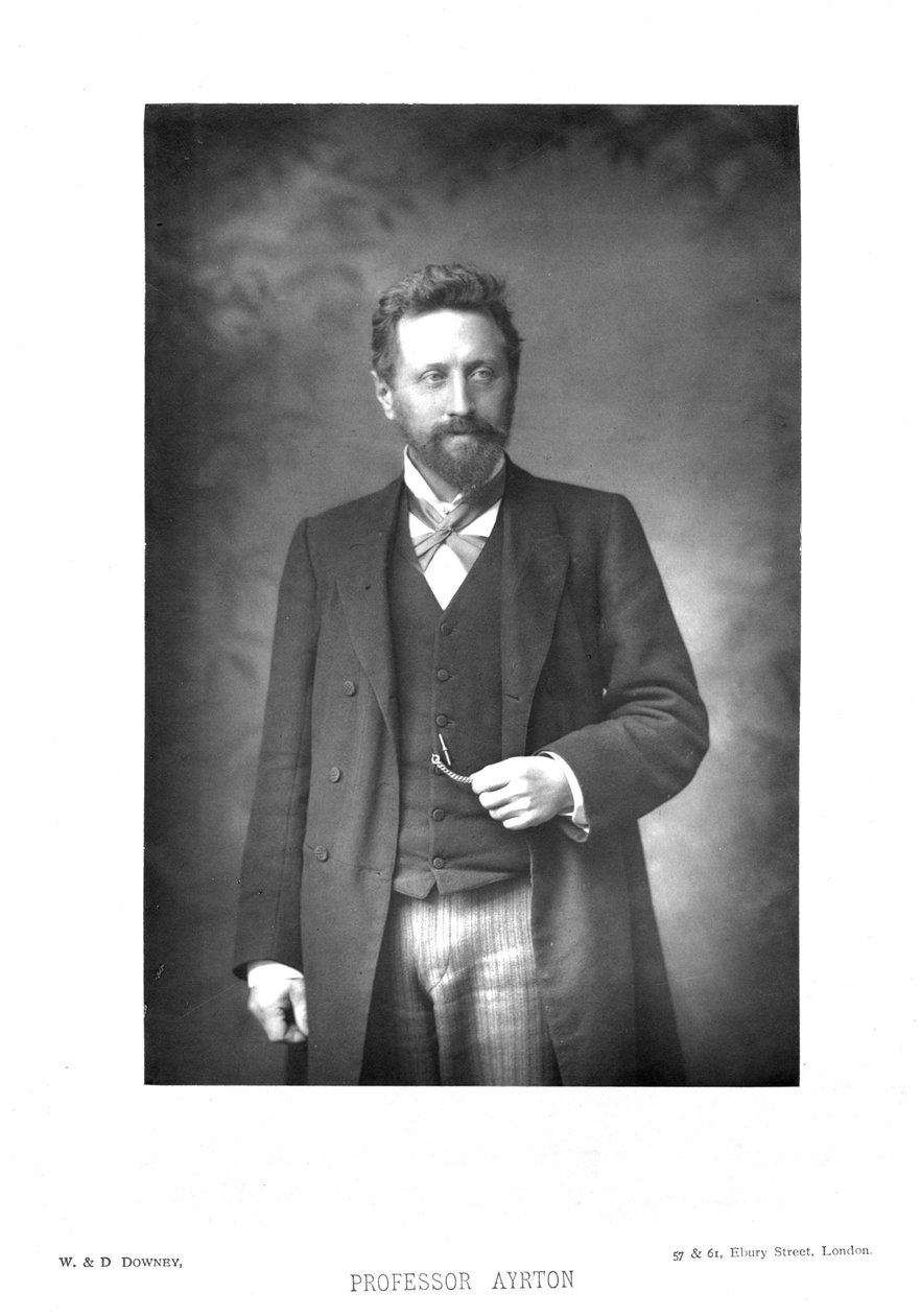 وليام إدوارد آيرتون 1847-1908 ، فيزيائي بريطاني ، مهندس كهربائي ومخترع ، c1890 بواسطة غير معروف