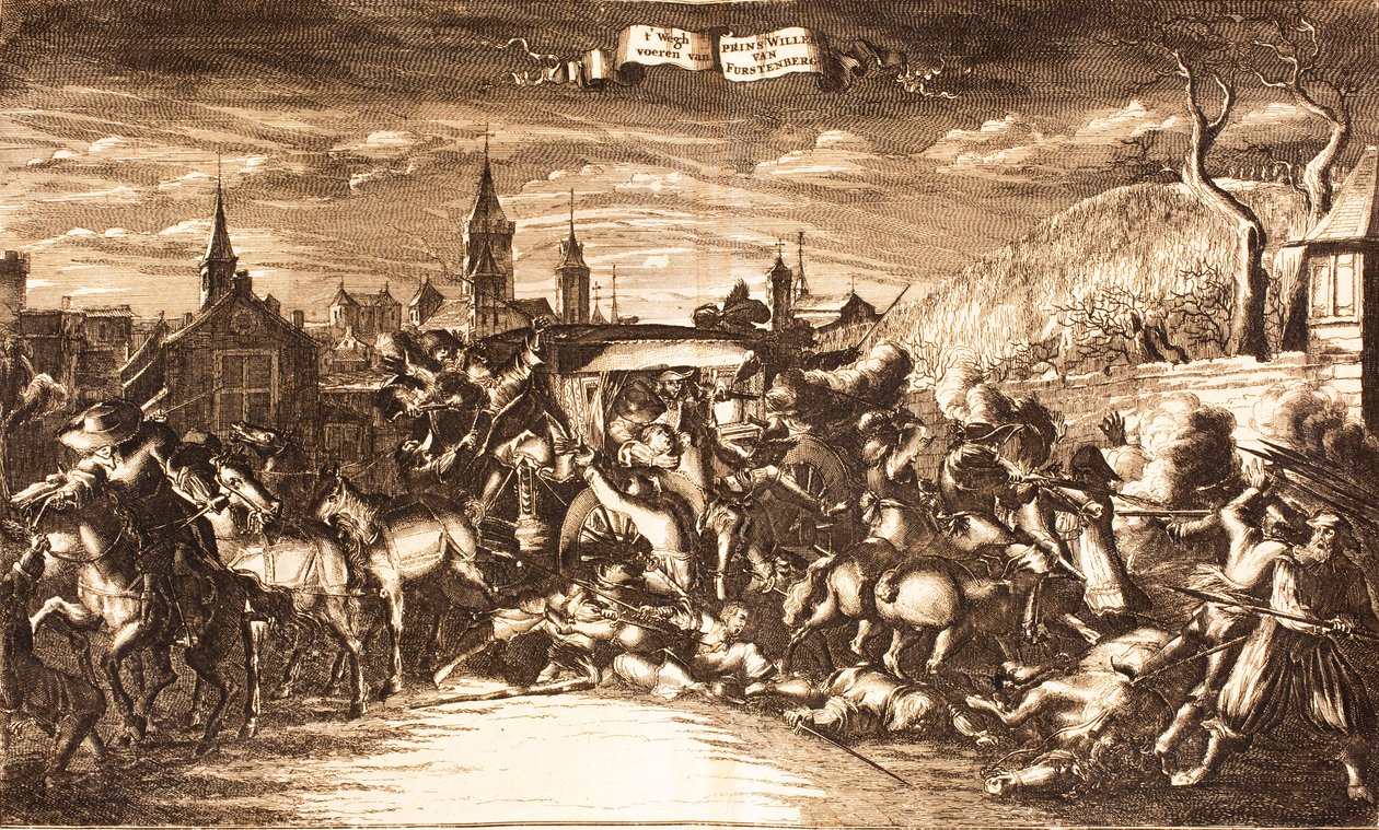 هاجم ويليام إيغون من فورستينبيرج في مدربه في كولونيا عام 1674 ، 1675. بواسطة غير معروف