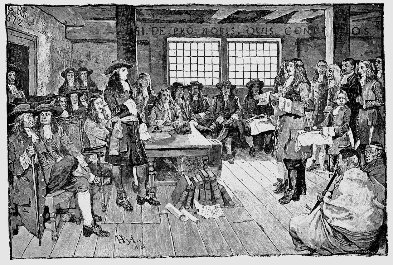وليام بن 1644-1718 الإنجليزية كويكر ومستعمر ، مؤسس بنسلفانيا ، 1682 بواسطة غير معروف