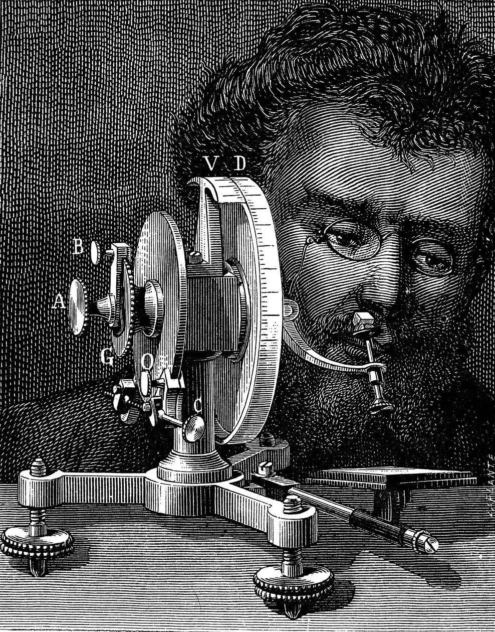 William Wollastons يعكس مقياس الزوايا لقياس زوايا البلورات ، 1874 بواسطة غير معروف