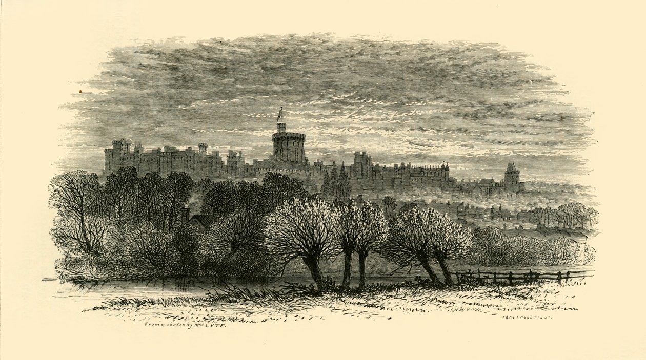 قلعة وندسور من Provosts Lodge at Eton ، 1911. بواسطة غير معروف
