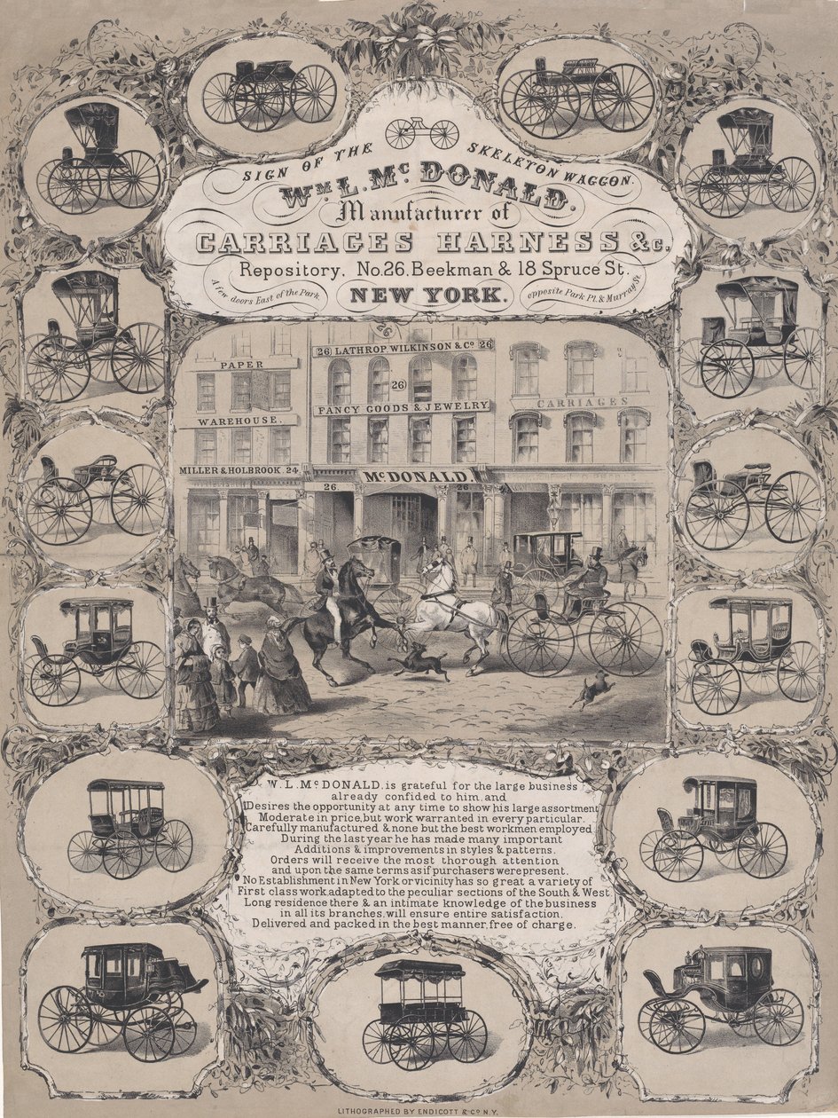 وم. L. McDonald، Manufacturer of Carriage Harness & Co.، No. 26 Beekman & 1 ...، 1852-86. بواسطة غير معروف