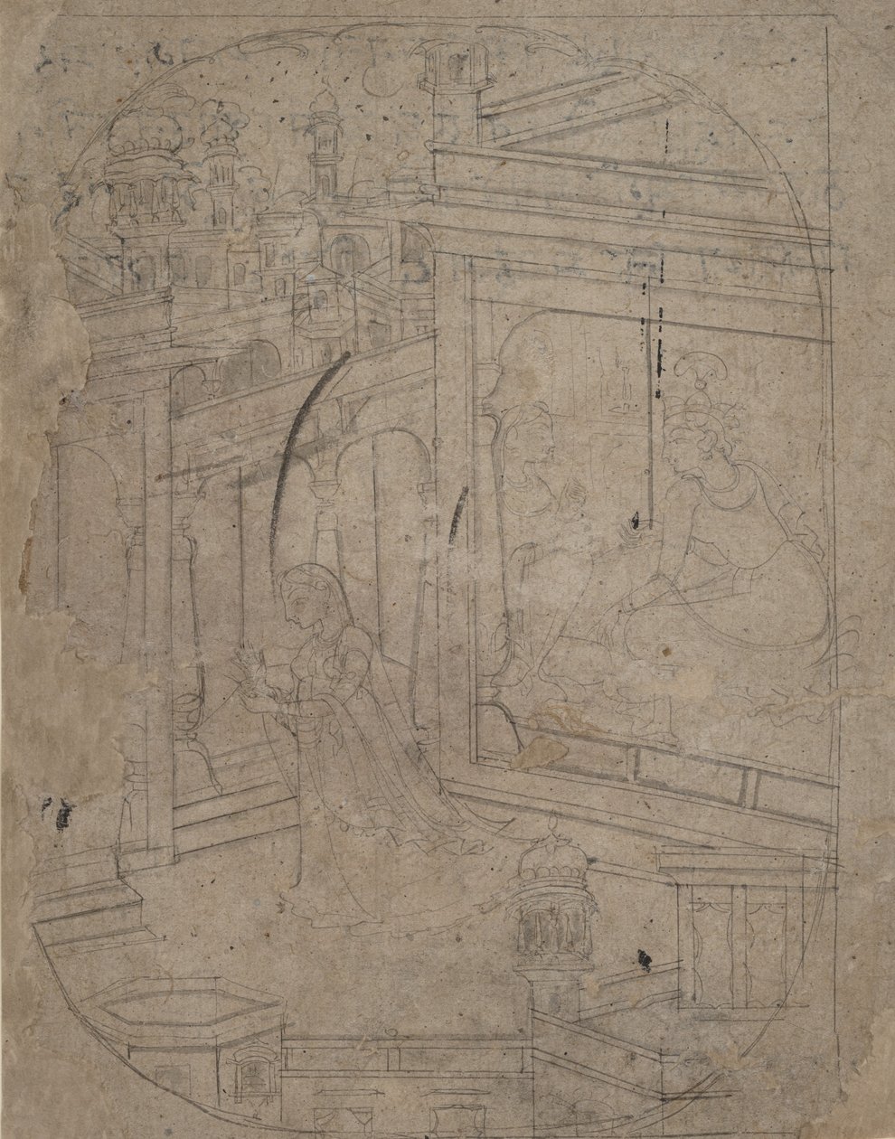 امرأة تترك عشيقها ، كاليفورنيا. 1790-1820. بواسطة غير معروف