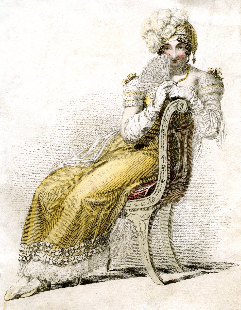 امرأة مع مروحة ، c1750-1850 بواسطة غير معروف