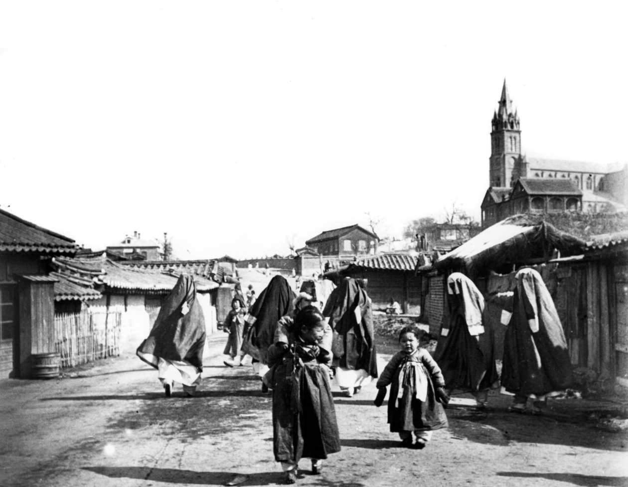 النساء والأطفال ، نام سان ، كوريا ، 1900 بواسطة غير معروف