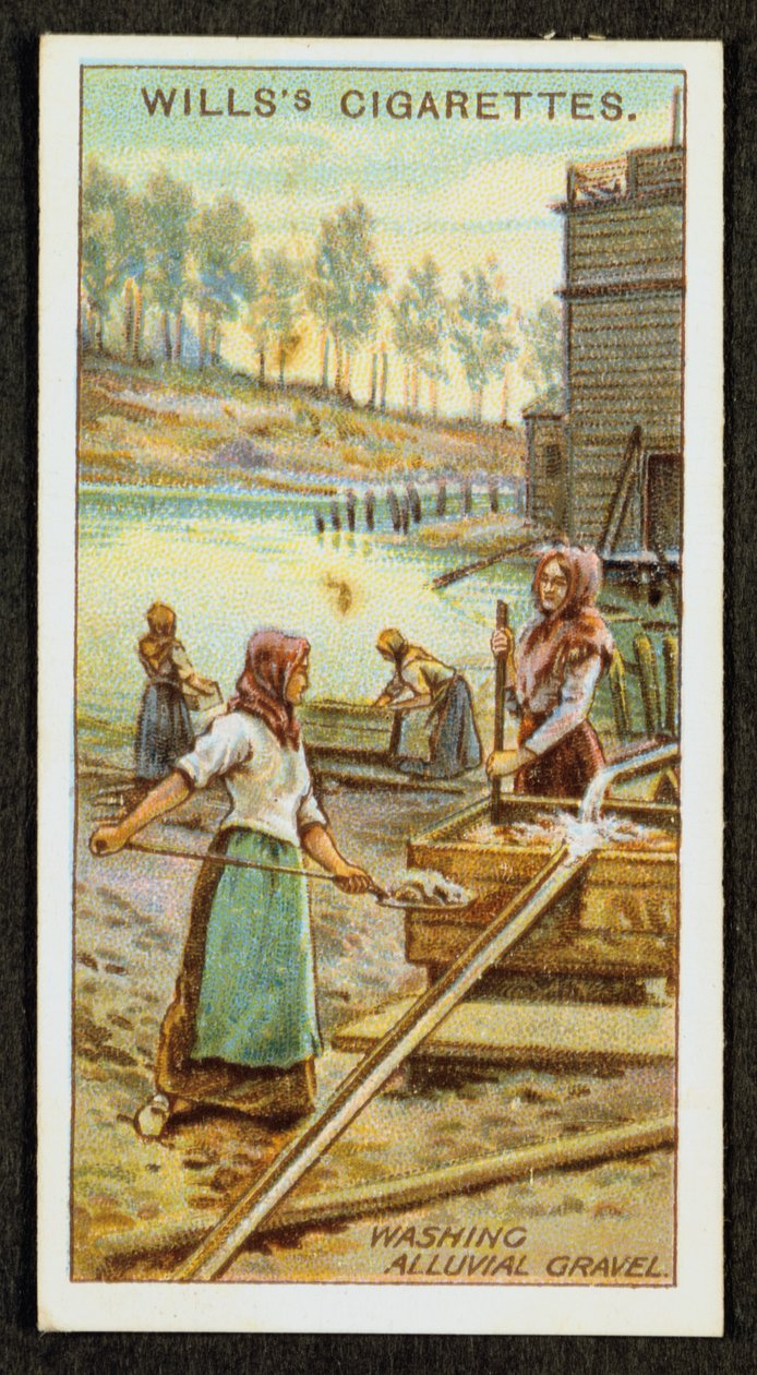 نساء يغسلن البلاتين المعدني الثمين من الحصى الغرينية ، الأورال ، روسيا ، 1916 بواسطة غير معروف