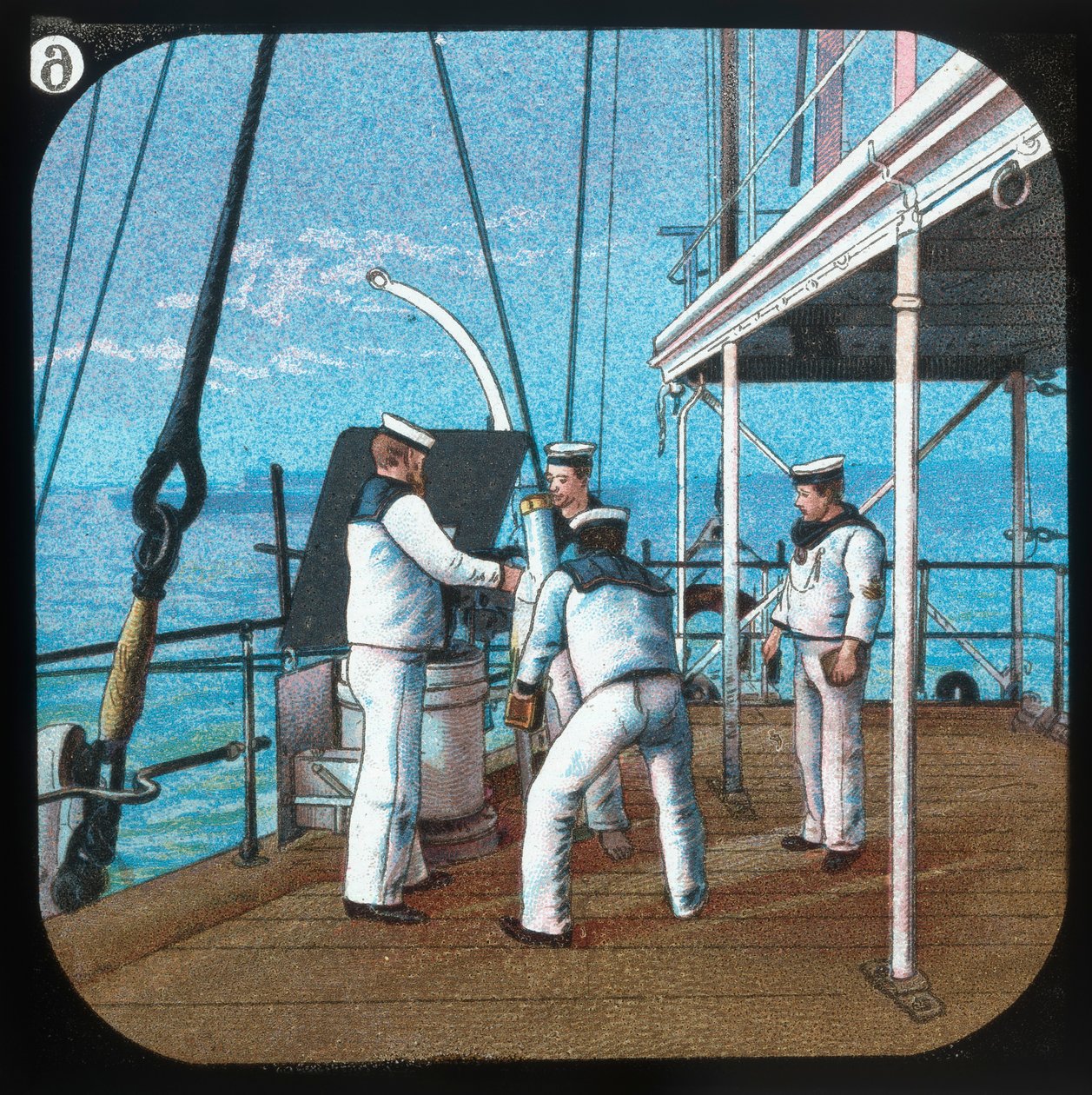 العمل في 3 مدقة - HMS Blake ، c1900. بواسطة غير معروف