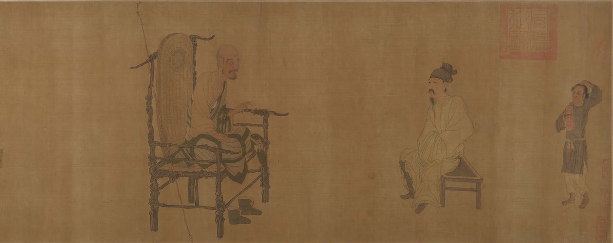 Xiao Yi الحصول على مخطوطة Lanting من الراهب Biancai. بواسطة غير معروف