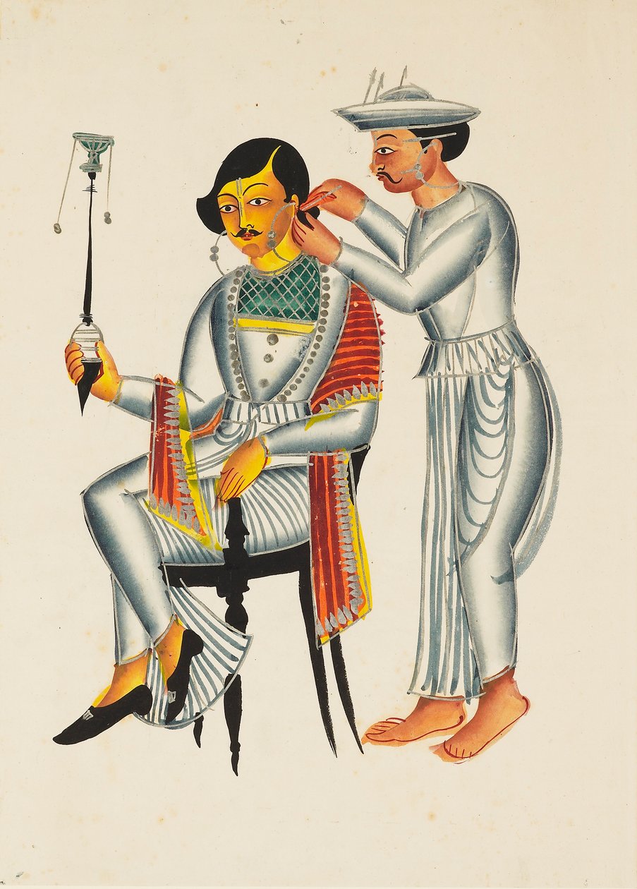شاب بنغالي مثقوب في أذنيه ، c1845 بواسطة غير معروف