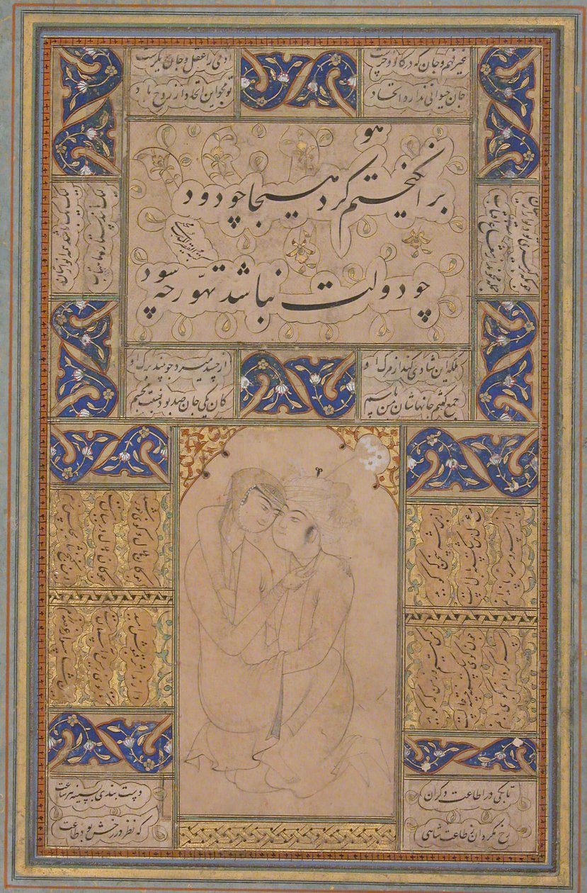 عشاق الشباب يحتضنون ، القرن السادس عشر. بواسطة غير معروف