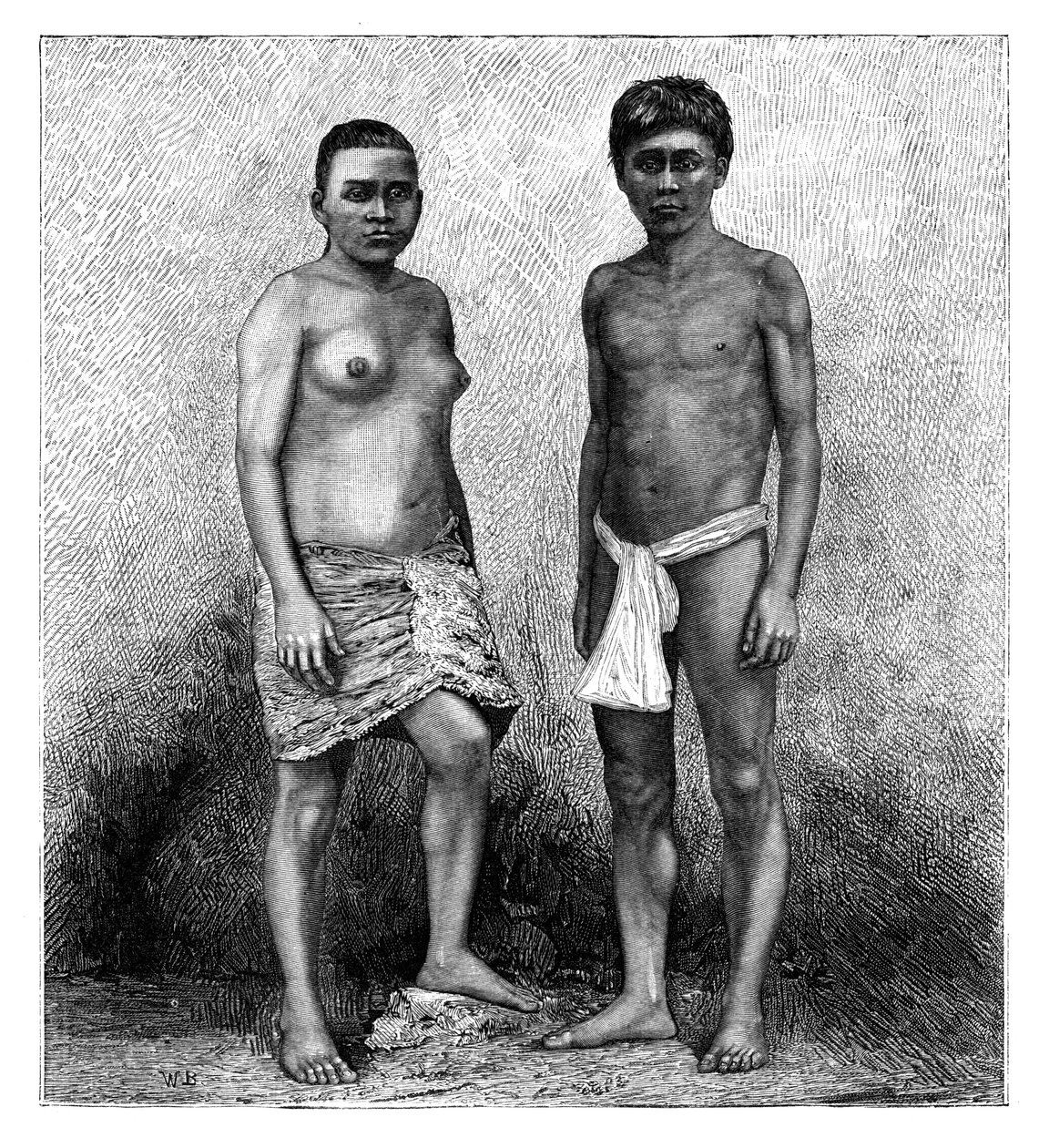 الشباب الهنود Talamancas ، أمريكا الوسطى ، c1890 بواسطة غير معروف