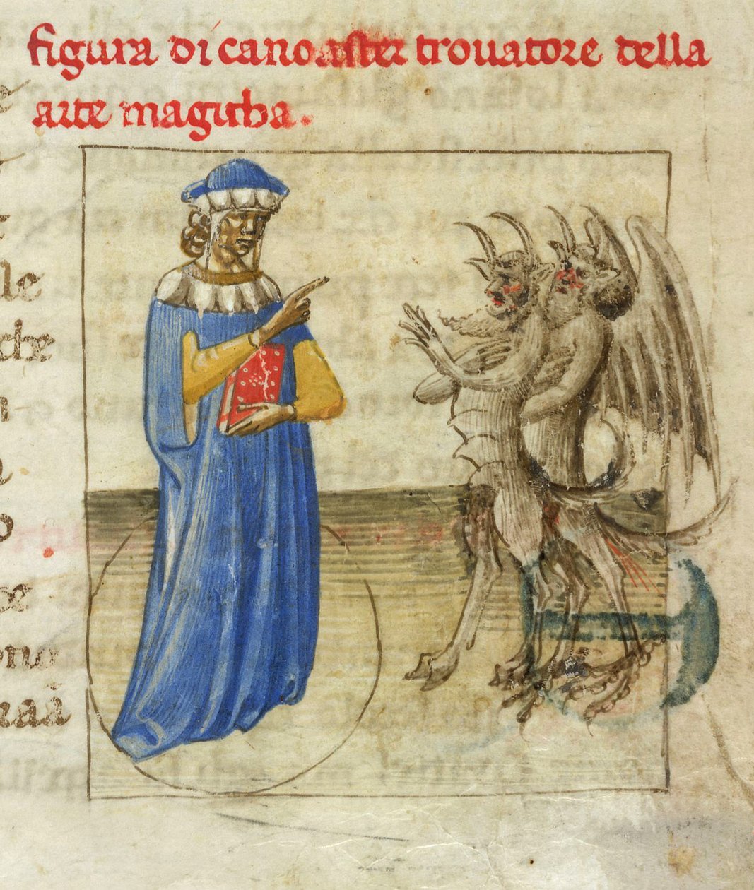 زرادشت مع شيطانين مصغر من Pseudo-Aristotle Secretum Secretorum ، 1425 بواسطة غير معروف