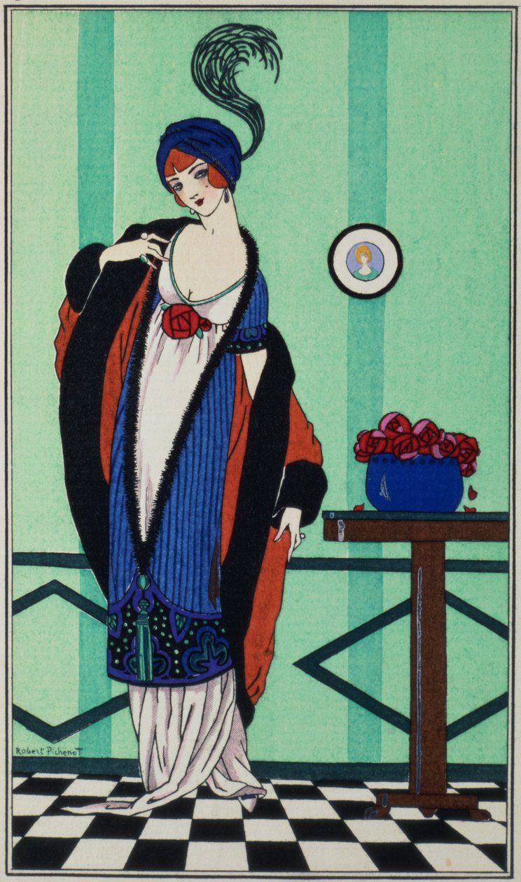 معطف فرو مع سترة موسلين من `Costumes Parisiens by Robert Pichenot، 1913 بواسطة غير معروف غير معروف