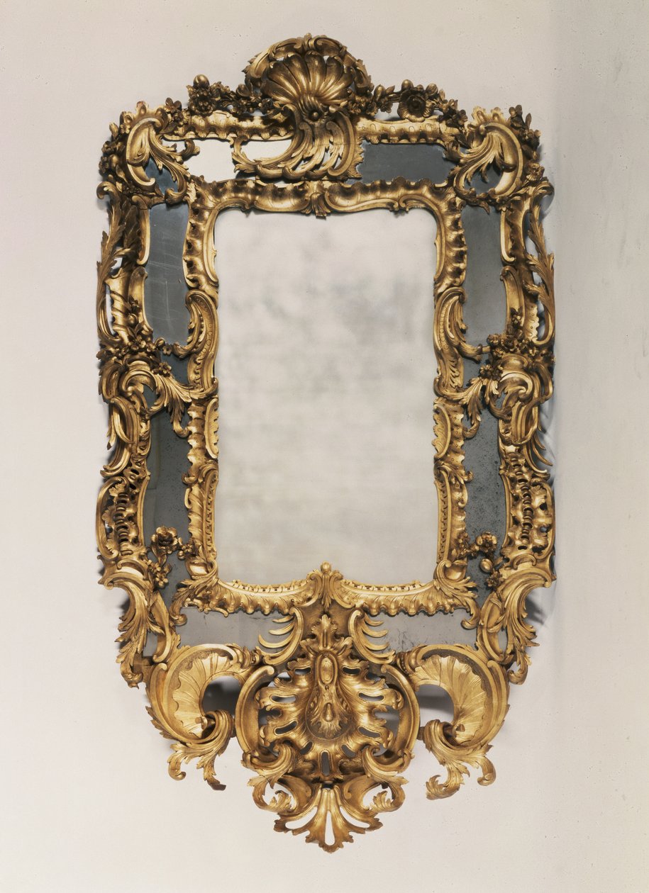 جورج الثاني منحوت مرآة giltwood ، منتصف القرن الثامن عشر بواسطة غير معروف غير معروف