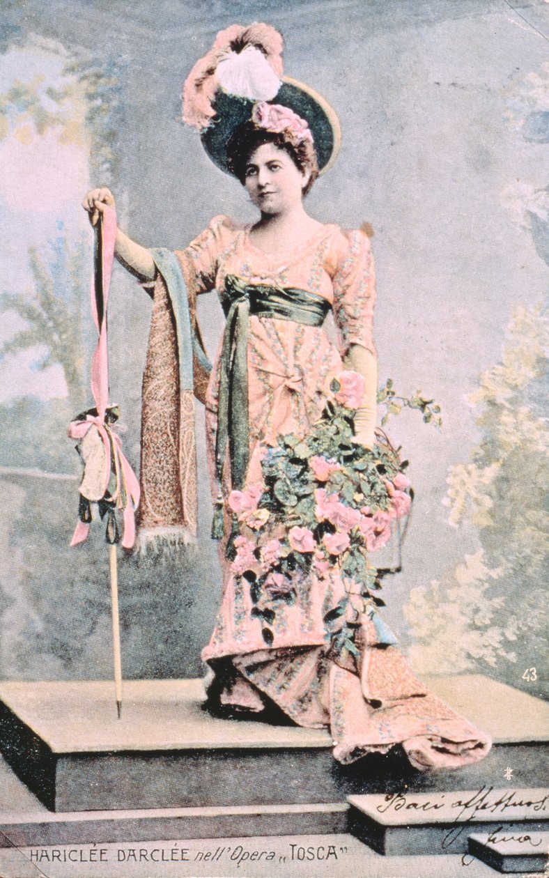Hariclea Darclee في أوبرا "Tosca" بقلم جياكومو بوتشيني (1858-1924) 1900 (صورة ملونة) بواسطة غير معروف غير معروف