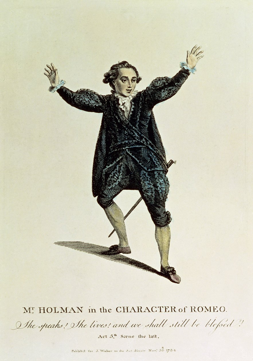 السيد هولمان في شخصية روميو ، حانة. 1784 بواسطة غير معروف غير معروف
