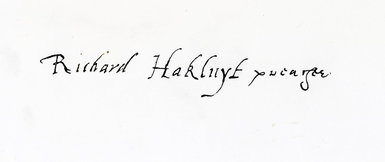 توقيع ريتشارد هكلويت (c.1552-1616) بواسطة غير معروف غير معروف