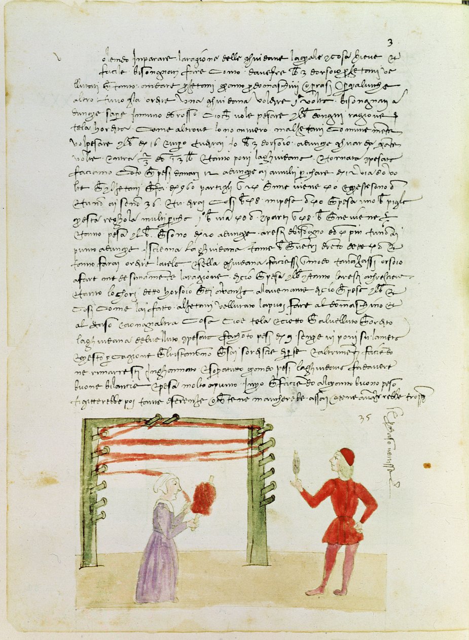 الحرير الغزل من Precetti dellArte della Seta (قواعد نقابة الحرير) بواسطة غير معروف غير معروف