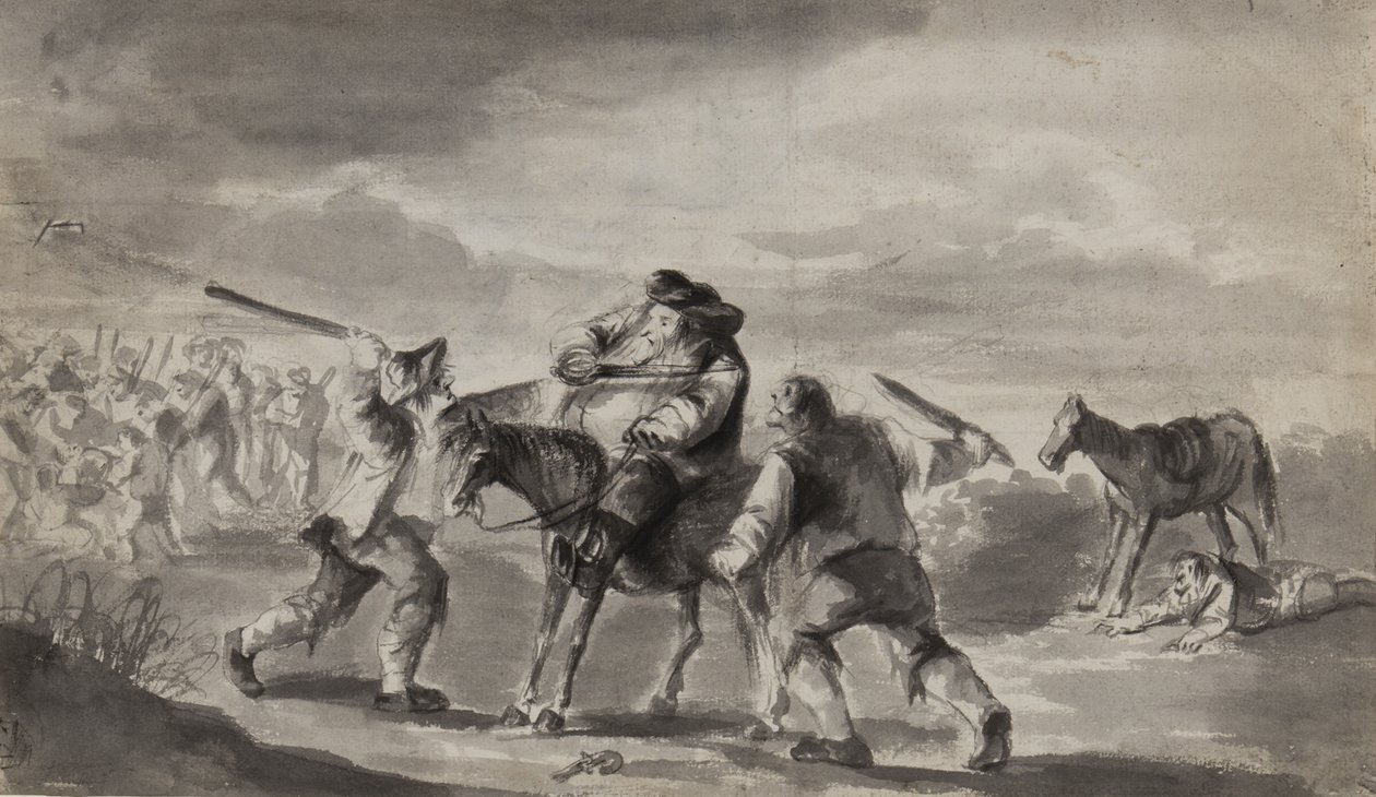 اعتداء المسافر ، ربما كان صموئيل بتلر هوديبرا ، c.1790 (قلم ، فرشاة وحبر على ورق) بواسطة غير معروف غير معروف