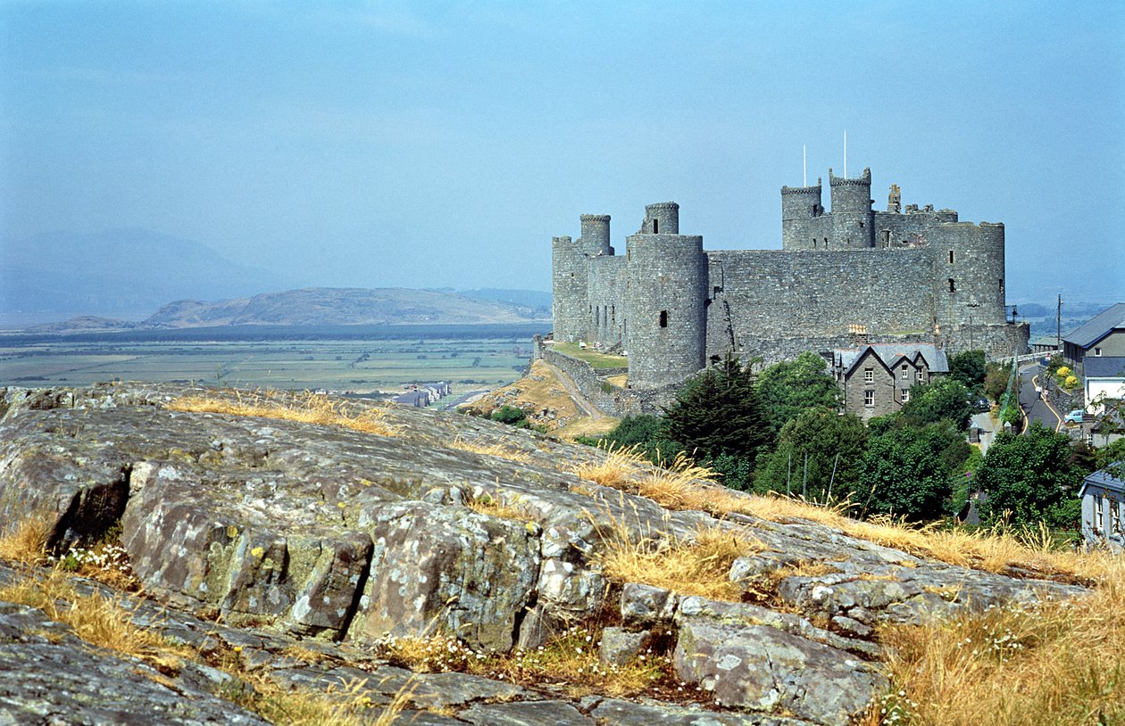 منظر لقلعة Harlech ، Gwynedd ، شمال ويلز بواسطة غير معروف غير معروف